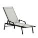 Flash Furniture Brazos Adjustable Chaise Lounge Chair with Arms All-Weather Outdoor Five-Position Recliner Black/Gray