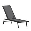 Flash Furniture Brazos Adjustable Chaise Lounge Chair Outdoor Five-Position Recliner All Weather Black/Black