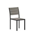 Flash Furniture Finch Commercial Grade Armless Patio Chair Stackable Side Chair with Faux Teak Poly Slats and Metal Frame Gray/Gray