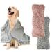 2 Pack Luxury Absorbent Dog Towels (35 x15 ) Extra Large Microfiber Quick Drying Dog Shammy with Hand Pockets Pet Towel for Dog and Cat Machine Washable (Grey+Pink)