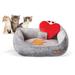 K&H PET PRODUCTS Mother s Heartbeat Heated Cat Bed with Heart Pillow Heartbeat Kitten Toy Gray 11 X 13 Inches w/Cat Heartbeat Rhythm