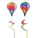 2pcs Outdoor Decorative Hanging Drop Rainbow Hot Air Balloon Hanging Ornament Rotating Pendant