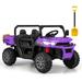 OLAKIDS 2 Seater Ride On UTV 12V Kids Electric Vehicle Dump Truck with Remote Control Dump Bed and Extra Shovel Toddlers Battery Powered Car with Music USB AUX Rocking Function (Violet)