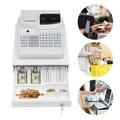 Cash Register Drawer w/ Money Clips & Bills Coins Compartment 6 Digits LED 47Key