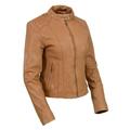 Milwaukee Leather Vintage SFL2814 Women s Cognac Leather Moto Style Fashion Jacket Large