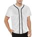 Toptie Men s Baseball Jersey Plain Button Down Shirts Team Sports Uniforms-white black-S