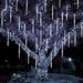 Meteor Shower Rain Lights 10 Tube 540 LED Waterproof Icicle Snow Fall String Cascading Lights Rain Drop Lights for Holiday Birthday Party Garden Home Patio Indoor Outdoor Decoration (White)