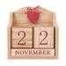 Tinksky 1Pc Creative Wooden Calendar Ornament European Rural Style Perpetual Calendar Adornment Photography Props Household Decoration (Red)