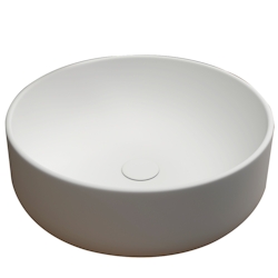 Alpenberger Waschbecken Rund | Aufsatzwaschbecken mit Nanobeschichtung | Keramik Waschschale für Bad & Gäste-WC | Handwaschbecken 41 cm Durchmesser