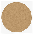 Jaipur Art And Craft Handmade 120x120 4 x 4 Square feet)(46.80 x 46.80 Inch)Brown Round Jute AreaRug Carpet throw