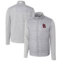 Men's Cutter & Buck Gray St. Louis Cardinals Stealth Hybrid Quilted Full-Zip Windbreaker Jacket