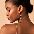 Free People Jewelry | Free People Pearl Dangle Earrings | Color: Gold/White | Size: Os