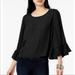 Anthropologie Tops | Drew | Ruffle Bell Sleeve Scoop Neck Shirt Black Size Small | Color: Black | Size: S