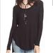 Free People Tops | Free People Black Ventura Henley Waffle Knit Tunic Top X-Small | Color: Black | Size: Xs