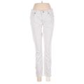 Ann Taylor LOFT Jeans - Mid/Reg Rise Skinny Leg Denim: White Bottoms - Women's Size 2 - Dark Wash