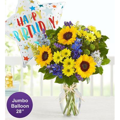 1-800-Flowers Everyday Gift Delivery Fields Of Europe Summer W/ Jumbo Birthday Balloon Large