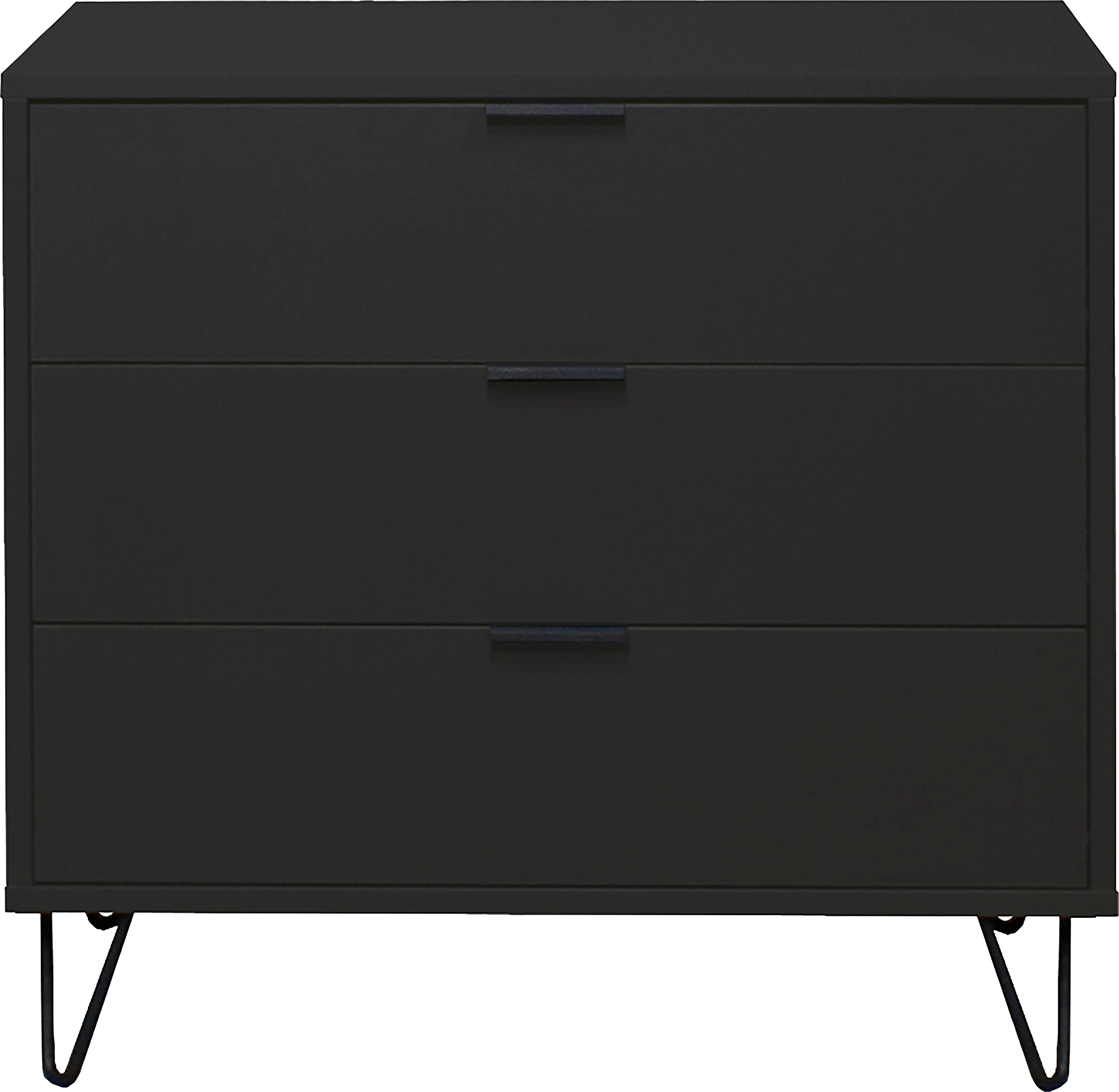 Kommode MÄUSBACHER "Bonnie TOPSELLER", grau (anthrazit matt lack), B:81cm H:80cm T:45cm, Holzwerkstoff, Sideboards, Kommode, Kommode mit Drahtgestell