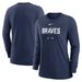 Women's Nike Navy Atlanta Braves Authentic Collection Legend Performance Long Sleeve T-Shirt