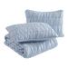 Laura Ashley Microfiber Reversible 2 Piece Quilt Set Polyester/Polyfill/Microfiber in Blue/White | Twin Quilt + 1 Standard Sham | Wayfair