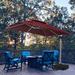 Freeport Park® Etchison 10' Square Cantilever Umbrella, Polyester in Red | 106 H x 120 W x 118 D in | Wayfair A815281414D84F88B3A4104947900DAE