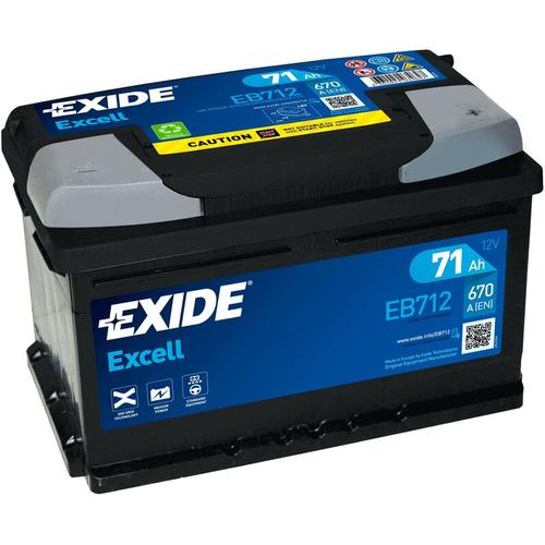 EB712 Excell 12V 71Ah 670A Autobatterie inkl. 7,50 € Pfand – Exide