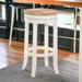 Bay Isle Home™ Ozawkie 30" Natural Solid Wood Swivel Backless Bar Height Bar Chair w/ Footrest Wood/Wicker/Rattan in White | Wayfair