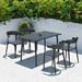 Orren Ellis Hyrmete Rectangular 4 - Person 47.2" Long Outdoor Dining Set Plastic/Metal in Black | 47.2 W x 27.55 D in | Wayfair