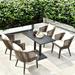 Bayou Breeze Alagic Rectangular 4 - Person 47.2" Long Outdoor Dining Set w/ Cushions Metal in Black | 47.2 W x 23.6 D in | Wayfair