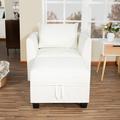 Ebern Designs Makvala Convertible Modular Sectional Sofa, Linen Sleeper Accent Chair w/ Ottoman Linen | 35.03 H x 35 W x 55.9 D in | Wayfair