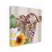 Stupell Industries Country Cow Floral Blooms Pattern by N/A - Wrapped Canvas Graphic Art Canvas in Brown/Yellow | 30 H x 30 W x 1.5 D in | Wayfair