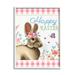 Stupell Industries Happy Easter Floral Gingham Rabbit Framed Giclee Art By Elizabeth Tyndall Wood in Brown/Pink | 14 H x 11 W x 1.5 D in | Wayfair