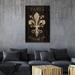 Ophelia & Co. Refurbished Fleur de Lis - Unframed Print on Wood in Black/Brown/Gray | 26 H x 18 W x 1.5 D in | Wayfair