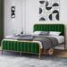 Mercer41 Leobel Tufted Panel Bed Upholstered/Velvet/Metal in Green/Yellow | 41.7 H x 77.6 W x 54.5 D in | Wayfair 4964D03BBB4E4F1D88FA00493CCDD060