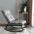 Hokku Designs Bartram Rocking Chair Faux Leather/Metal | 37 H x 24 W x 37 D in | Wayfair FC47204D586548328F616D8D86F153AD