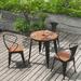 Williston Forge Guhr Round 3 - Person 27.55" Long Outdoor Dining Set Wood/Plastic/Metal in Black | 27.55 W x 27.55 D in | Wayfair