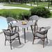 Bayou Breeze Akhai Square 4 - Person 31.5" Long Outdoor Dining Set Stone/Concrete/Wicker/Rattan in Gray | 31.5 W x 31.5 D in | Wayfair