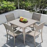 Wildon Home® Mentz Square 4 - Person 33.46" Long Aluminum Outdoor Dining Set Metal in Gray | 33.46 W x 33.46 D in | Wayfair