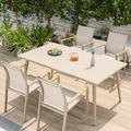 Latitude Run® Rectangular 4 - Person 62.99" Long Aluminum Outdoor Dining Set Metal in White | 62.99 W x 35.43 D in | Wayfair