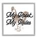 Stupell Industries My Roost & Rules Farmhouse Humor by Lil' Rue - Floater Frame Graphic Art on in Black/Brown/White | Wayfair at-741_gff_12x12