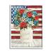 Stupell Industries Americana Flag Festive Bouquet by Cindy Jacobs - Floater Frame Graphic Art on in Blue/Brown/Red | 14 H x 11 W x 1.5 D in | Wayfair