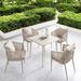 Bayou Breeze Anre Square 4 - Person 29.5" Long Outdoor Dining Set w/ Cushions Metal in White | 29.5 W x 29.5 D in | Wayfair