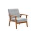 Armchair - Ebern Designs Hysen 25.39 inches Wide Tufted Linen Armchair Linen/Wood in Gray | 30.31 H x 25.39 W x 27.95 D in | Wayfair