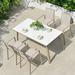 Hokku Designs Amania Rectangular 4 - Person 62.99" Long Outdoor Dining Set Stone/Concrete/Metal in Gray/White/Yellow | 62.99 W x 35.43 D in | Wayfair