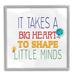 Stupell Industries Big Heart to Shape Little Minds Phrase by Kim Allen - Graphic Art Canvas in Green/Red/Yellow | 17 H x 17 W x 1.5 D in | Wayfair