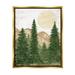 Stupell Industries Rustic Mountain Sun Forest Trees Floater Canvas Wall Art By Annie Lapoint Canvas in Green | 21 H x 17 W x 1.7 D in | Wayfair