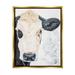 Stupell Industries Floral Cow Farmhouse Rural Portrait Floater Canvas Wall Art By Diane Fifer Canvas in White | 21 H x 17 W x 1.7 D in | Wayfair