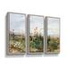 Red Barrel Studio® Wildflowers w/ a View of Dublin Dunleary - 3 Piece Floater Frame Print on Canvas in White/Brown | 36 H x 54 W x 2 D in | Wayfair