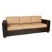 Woodard Montecito 93" Wide Patio Sofa w/ Cushions All - Weather Wicker/Wicker/Rattan in Brown | Wayfair S511081-20T