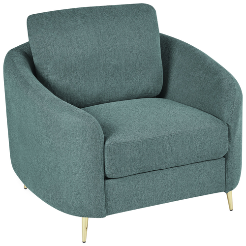 Sessel Mintgrün Stoffbezug mit Armlehnen Goldenen Metallfüßen Glamourös Modern Wohnzimmer Schlafzimmer Möbel Sitzmöbel