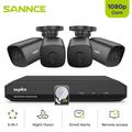 SANNCE 8 Channel 1080p Full HD 5-in-1 Security Camera System 4pcs 1080p Security Cameras for 24/7 Security Surveillance with 2TB Hard Drive